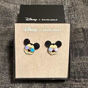BaubleBar Disney Mickey Mouse Earrings - Black, Gold, and Blue
